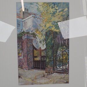 Virginia Fouche Bolton Garden Gate on Tradd Street Framed Double Signed Print